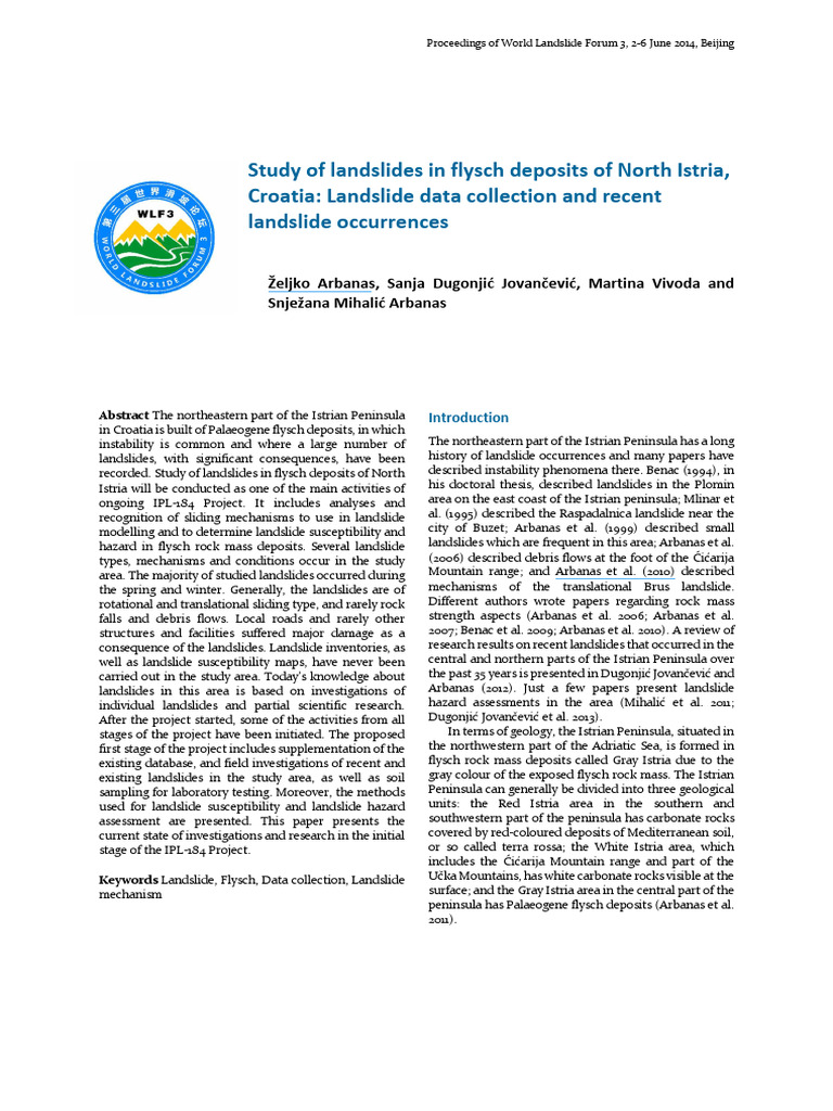 Study of Landslides in Flysch Deposits o | PDF | Landslide ...