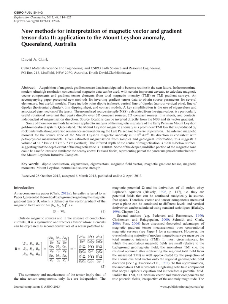 Clark 2013 | PDF | Eigenvalues And Eigenvectors | Tensor