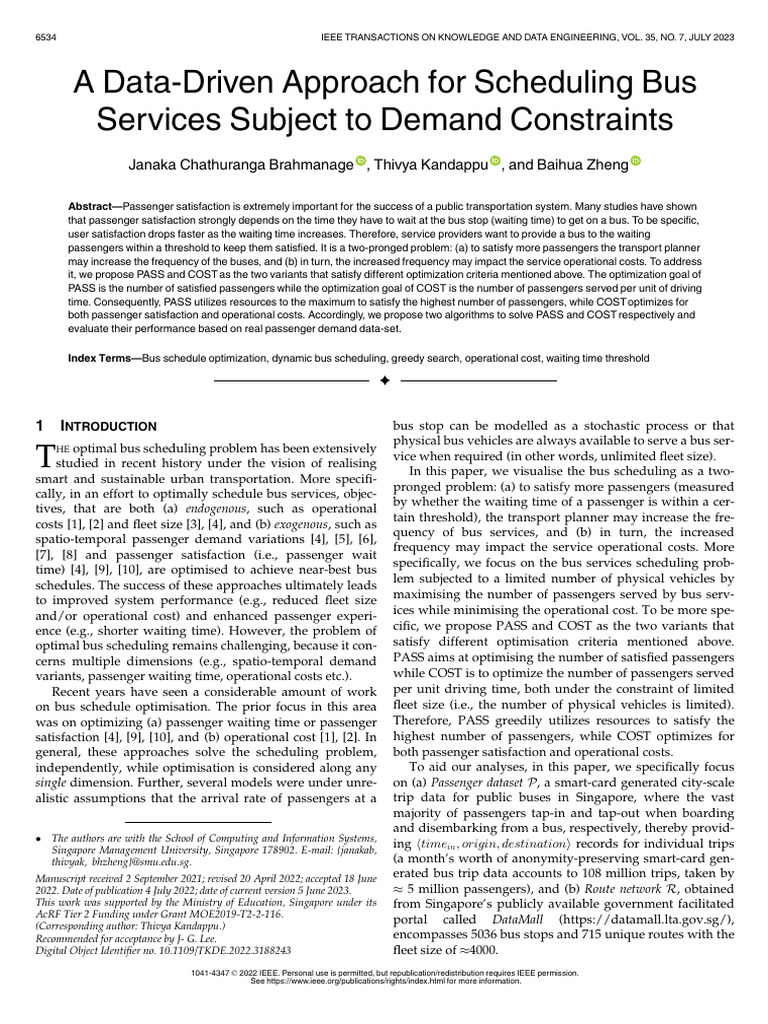 Optimizing Bus Schedules for Satisfaction | PDF | Mathematical ...