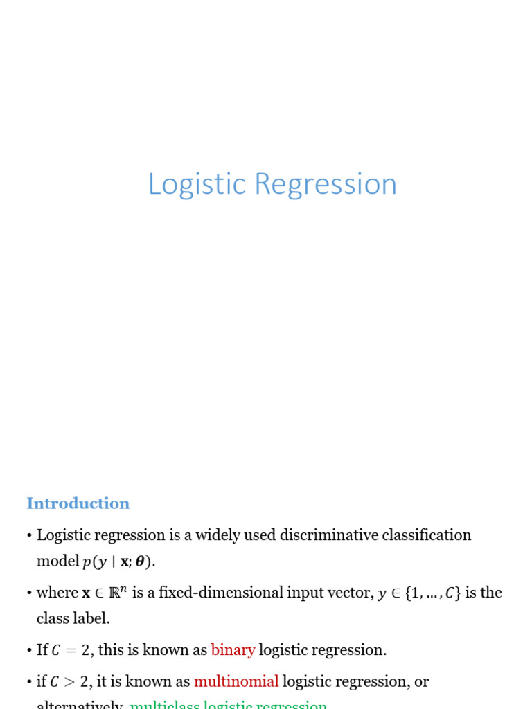 Logistic Regression | PDF | Statistical Classification | Logistic ...