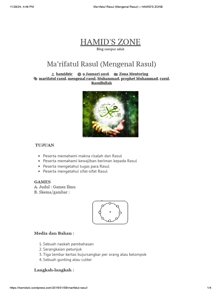 Ma'rifatul Rasul (Mengenal Rasul) - HAMID'S ZONE | PDF