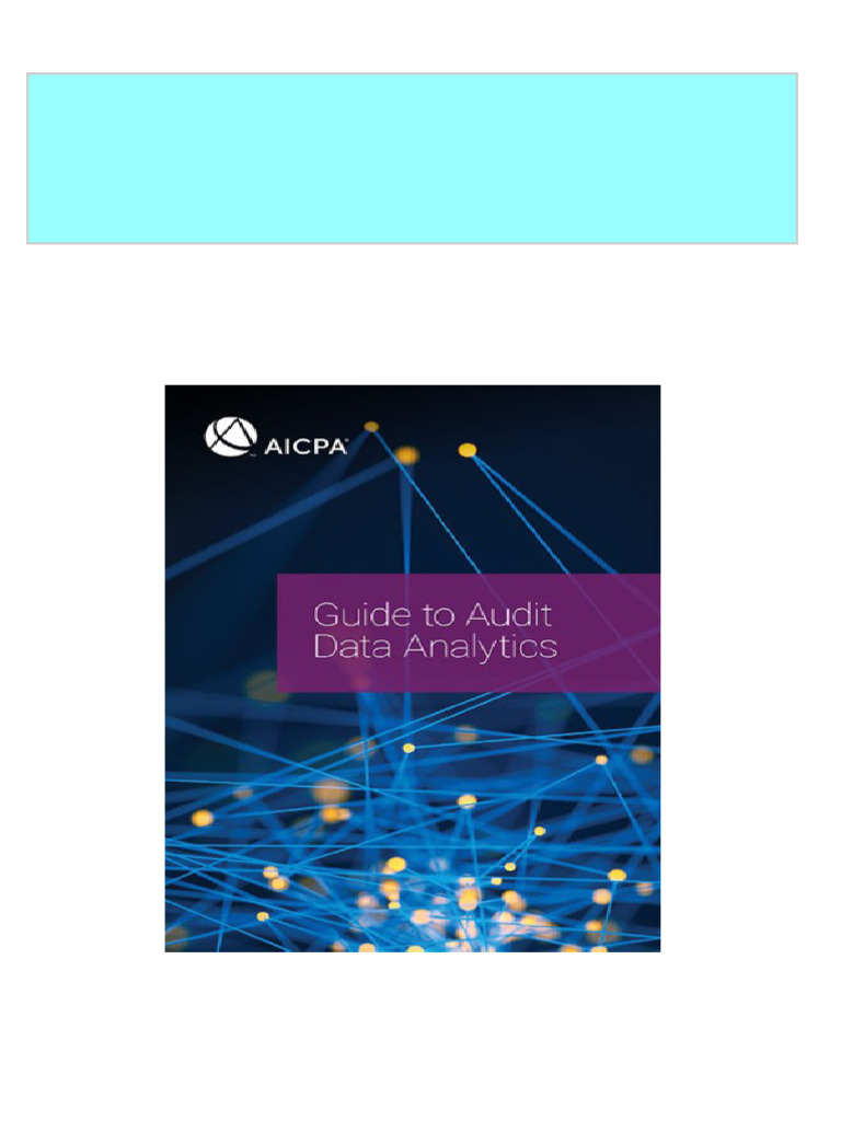 Guide To Data Analytics Aicpa Download PDF PDF Audit Financial Audit