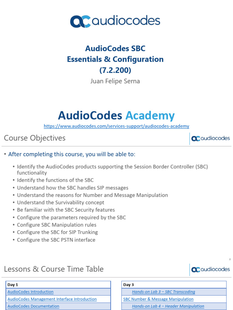 SBC Essentials & Configuration v7.2.200 | PDF | Ip Address | Computer ...