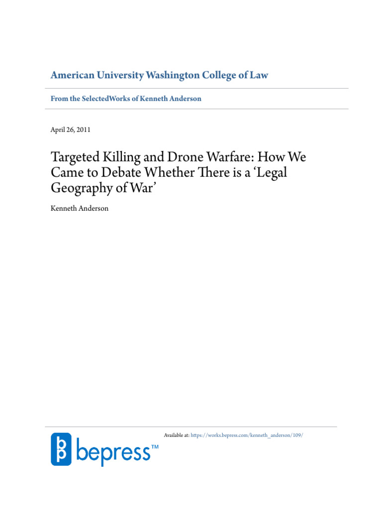 SSRN-id1824783 Stamped | PDF | Targeted Killing | Law Of War