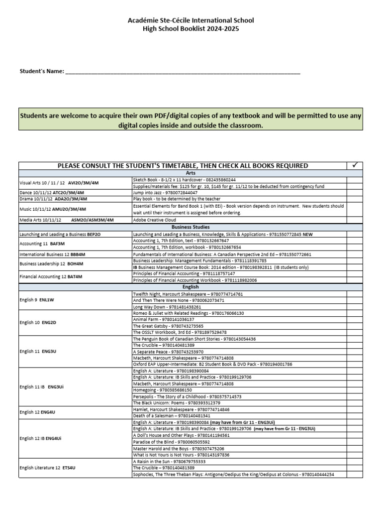 High School Book List 2024-25 2 | PDF | Mathematics | Sophocles