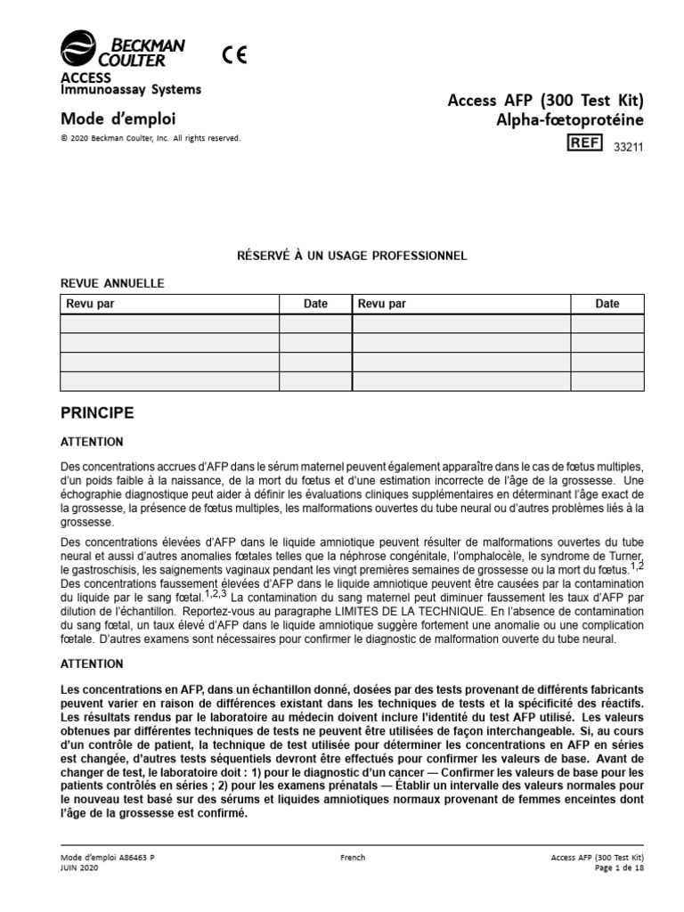 Taux d'AFP et grossesse : Guide d'utilisation | PDF | Cancer | Grossesse