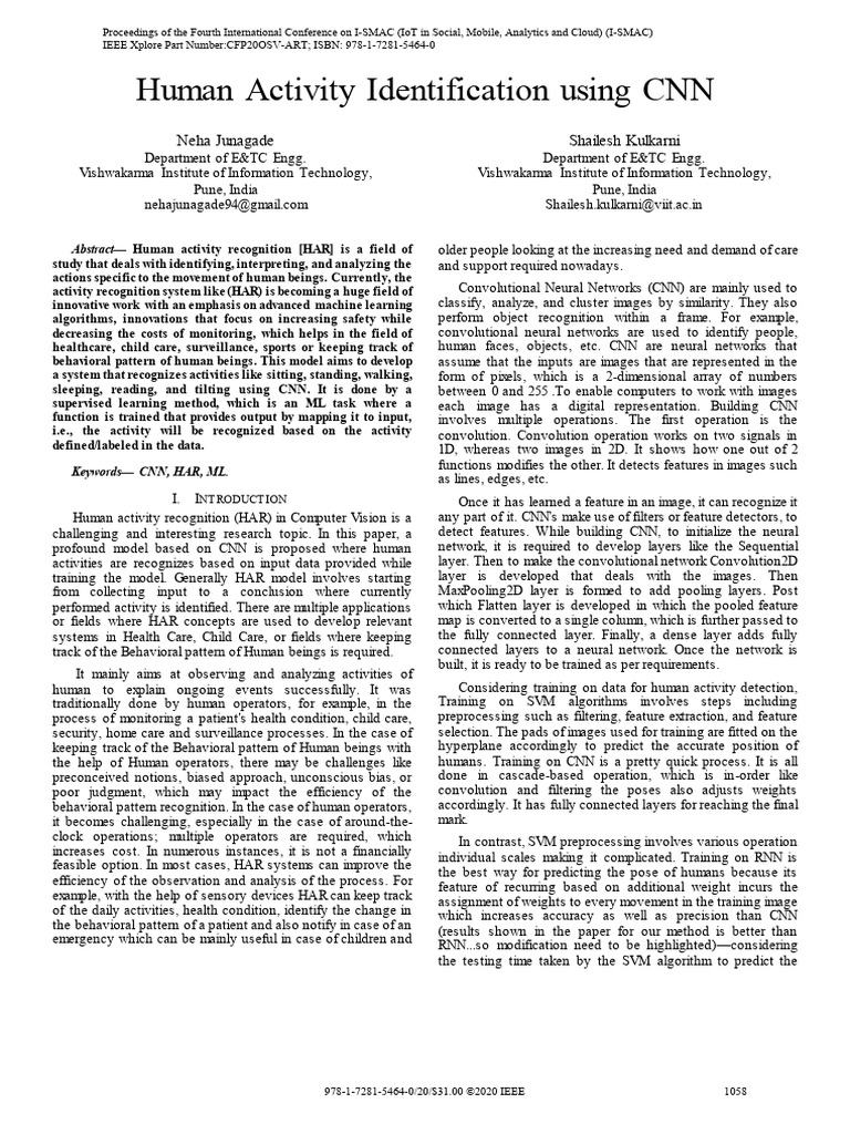 CNN-Based Human Activity Recognition | PDF | Machine Learning ...