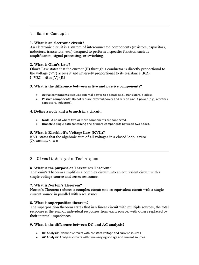 Electronics Lab Viva Questions & Answers | PDF | Electronic Oscillator ...