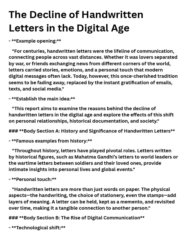 Decline of Handwritten Letters Today | PDF | Human Communication