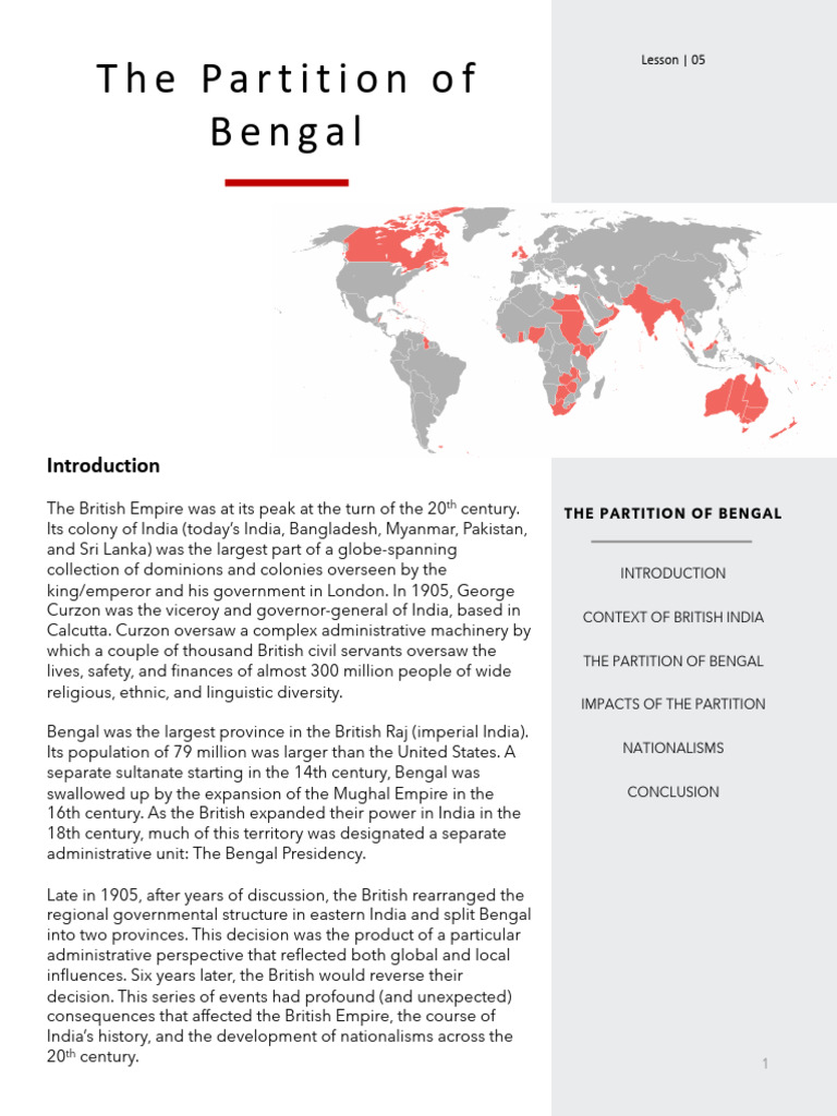 Understanding the Partition of Bengal | PDF | British Raj | Partition ...