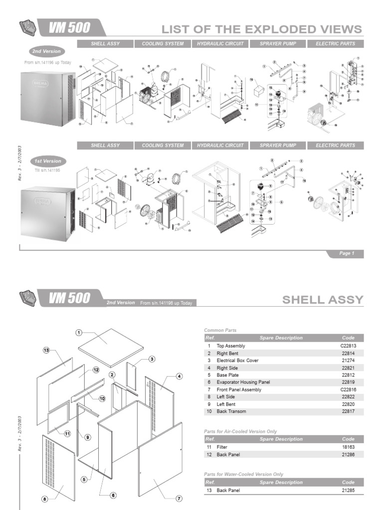 VM 500 Parts List and Diagrams | PDF | Pump | Pipe (Fluid Conveyance)