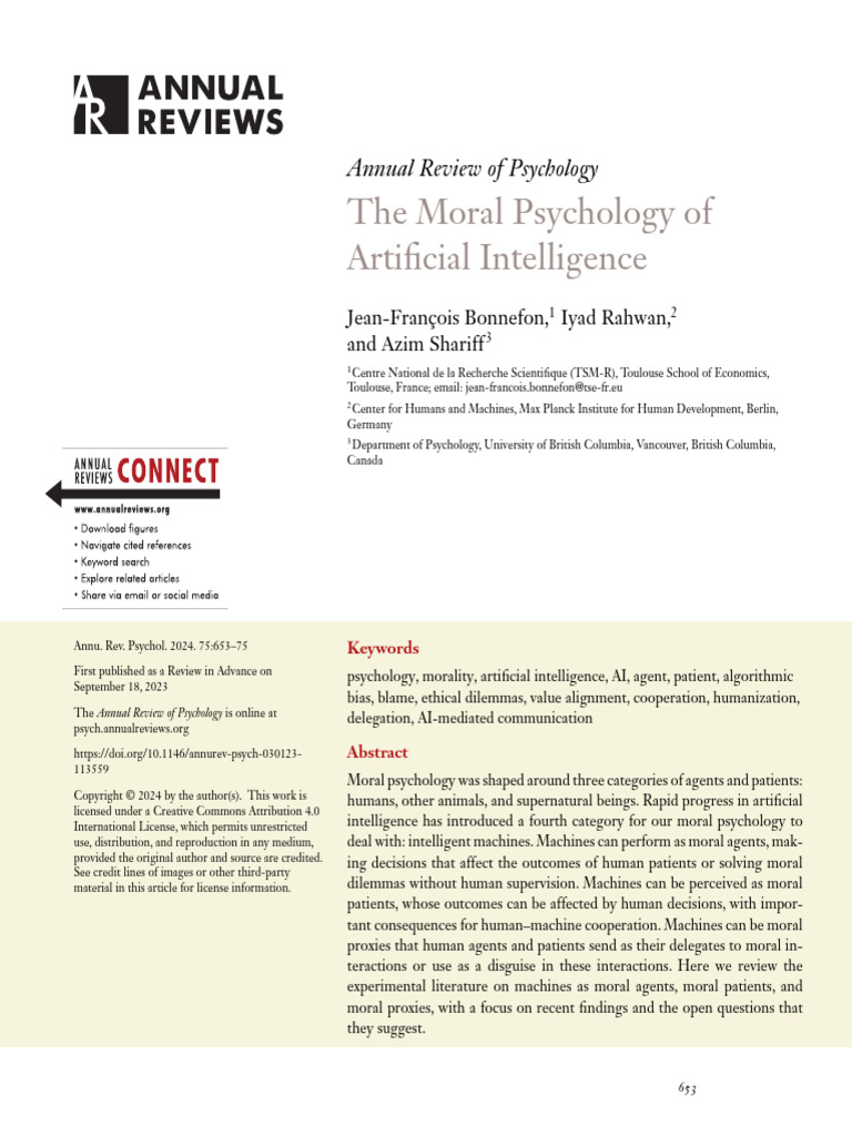The Moral Psychology of AI | PDF | Artificial Intelligence ...