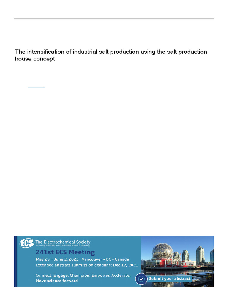 Industrial Salt Production Intensification | PDF | Wind Turbine