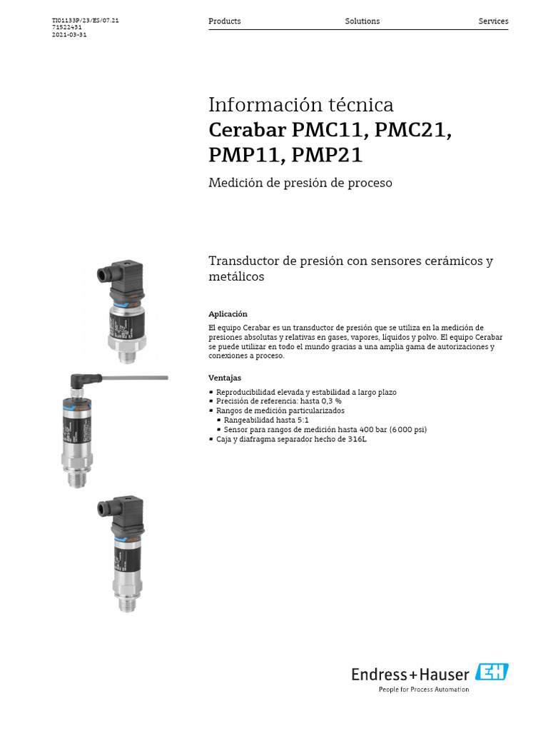 PMP21 | PDF | Sensor | Presión