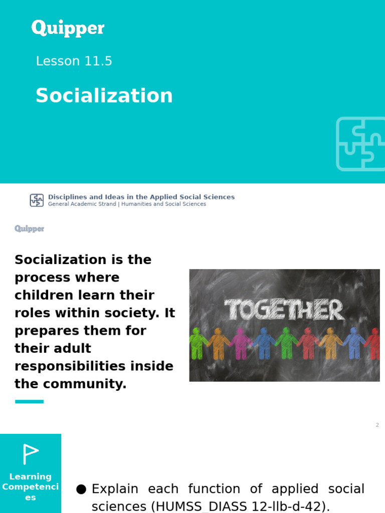 Dia 12 Q2 1105 PS | PDF | Socialization | Community