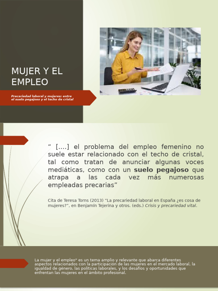 Mujer y El Empleo | PDF | Estudios de género | Igualdad de género
