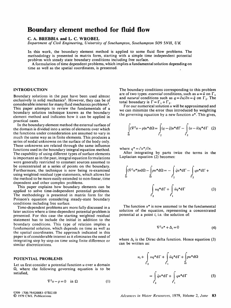 Boundary Element Method in Fluid Flow | PDF | Boundary Element Method ...