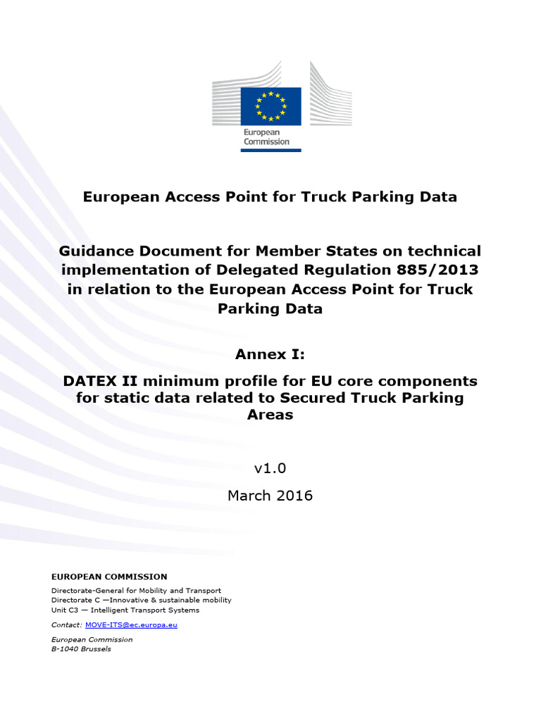 European Access Point For Truck Parking Data | PDF | Truck | Parking