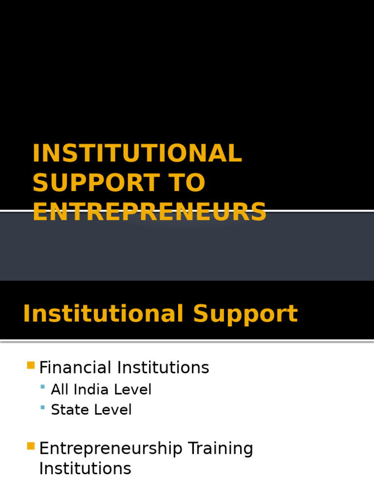 Unit 3 - Institutional Support To Entrepreneurs | PDF ...