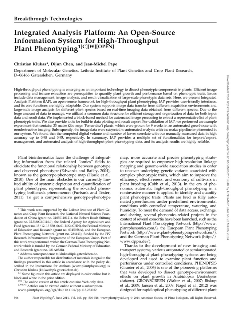 Open-Source Plant Phenotyping System | PDF | Image Segmentation