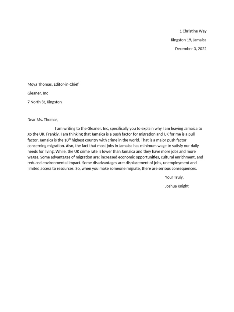 A Letter To The Editor | PDF