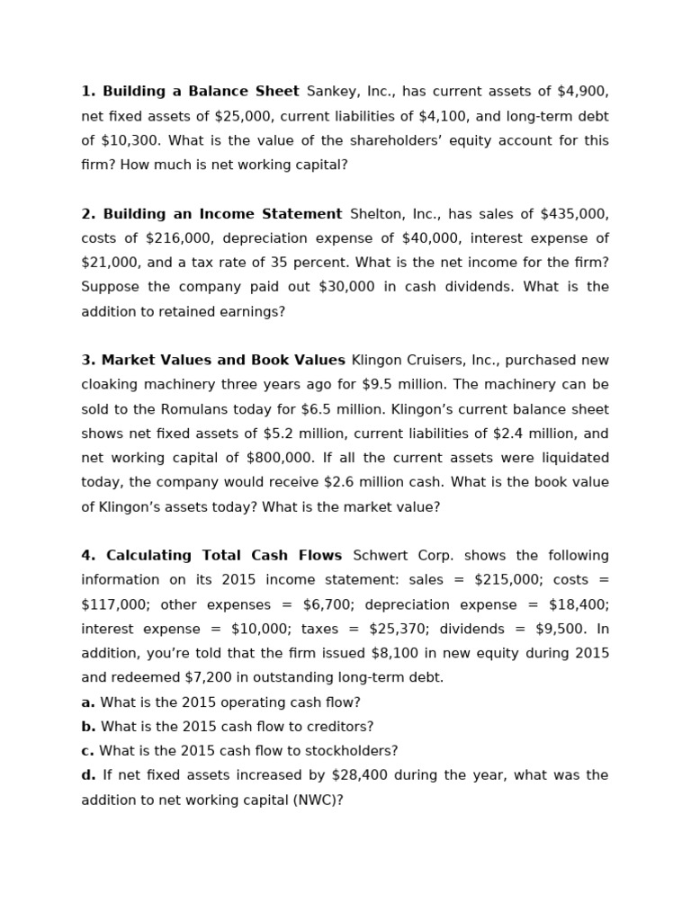 Chapter 2 Exercises Pdf Equity Finance Dividend