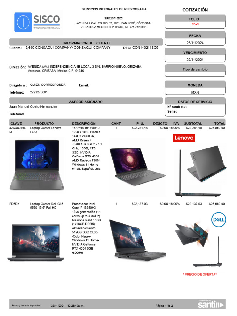 Cotización de Laptops Gamer en Veracruz | PDF | Compatibles con PC Ibm ...