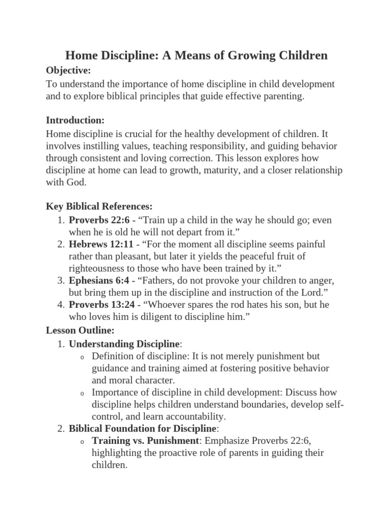 Home Discipline | PDF | Disciplines | Parenting