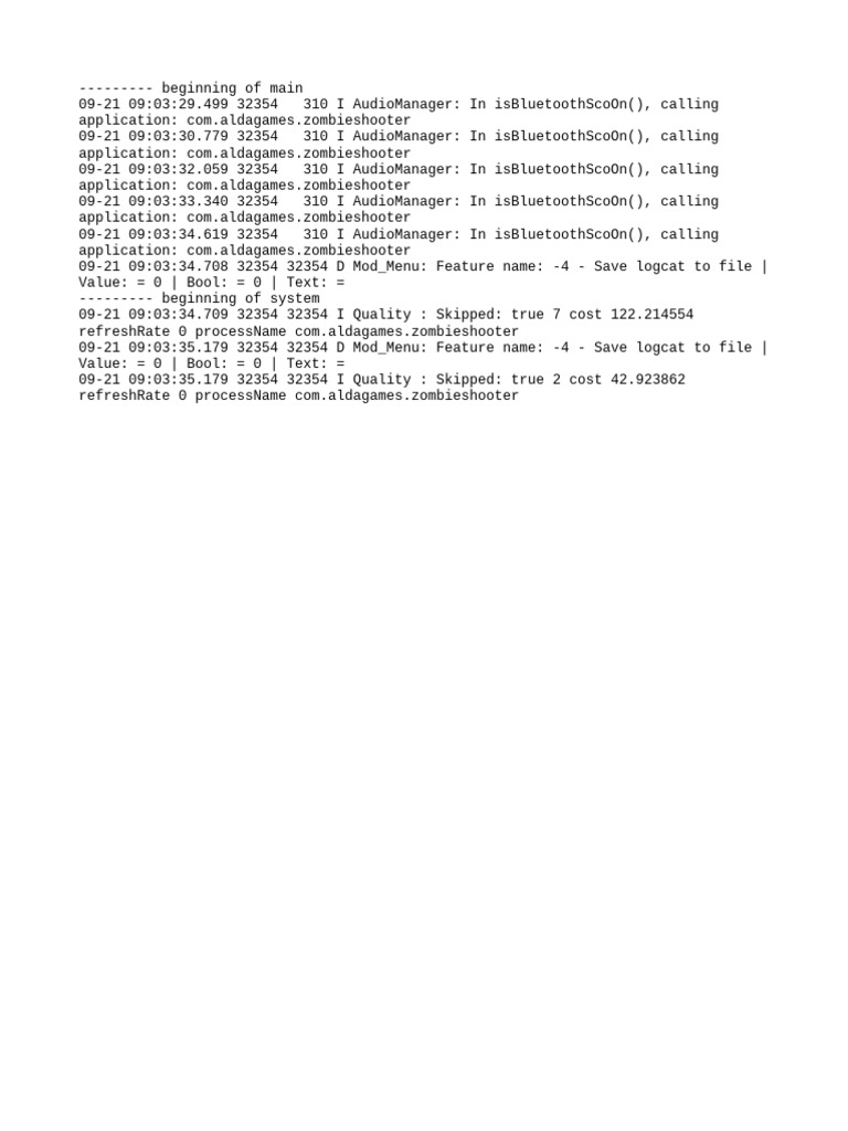 Mod Menu Log - Com - Aldagames.zombieshooter | PDF