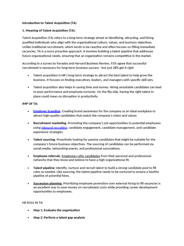 Understanding Talent Acquisition Strategies | PDF | Recruitment ...
