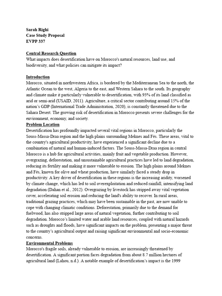 Desertification's Impact on Morocco | PDF | Habitat Destruction ...