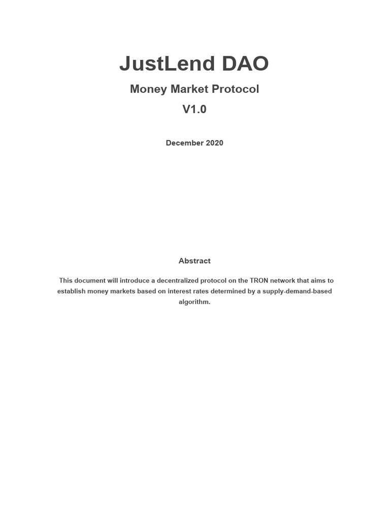 Justlend Whitepaper en | PDF | Interest | Loans