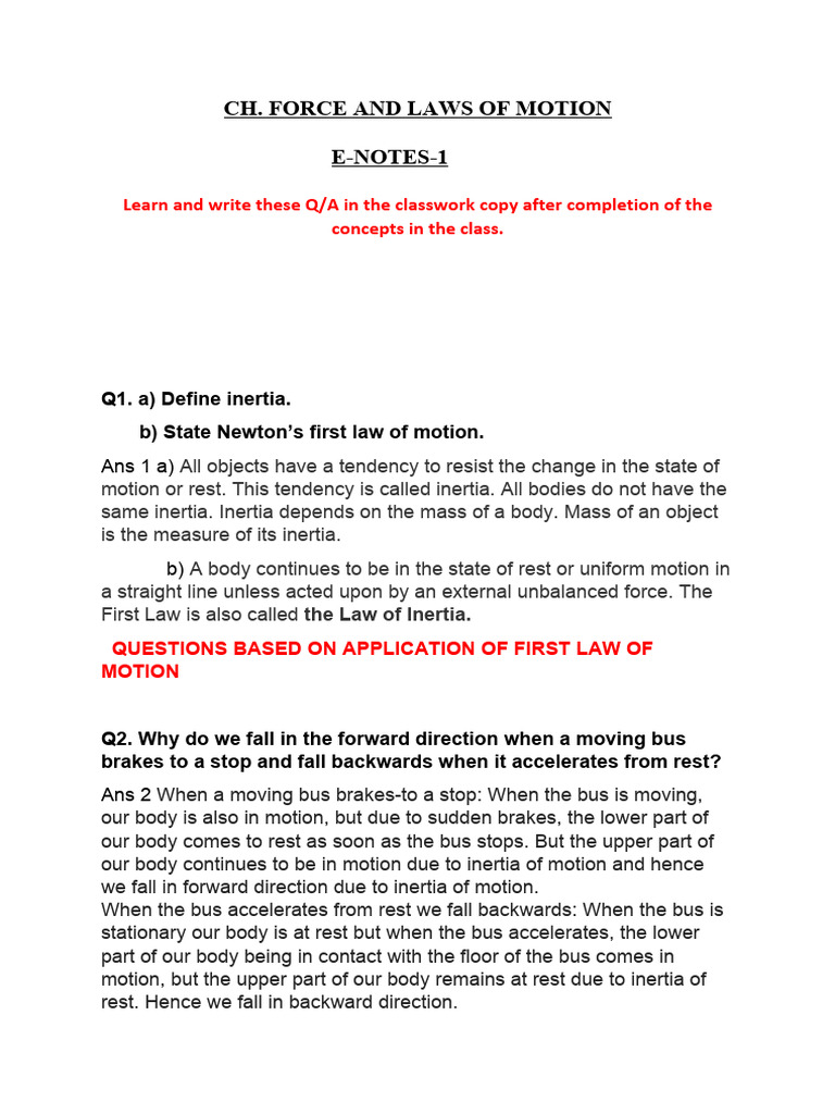 Force Enotes 2 | PDF | Inertia | Force