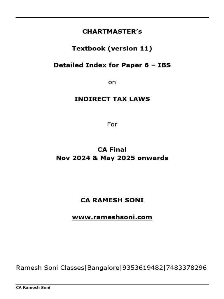 CA Final Indirect Tax Laws Guide | PDF | Taxes | Value Added Tax