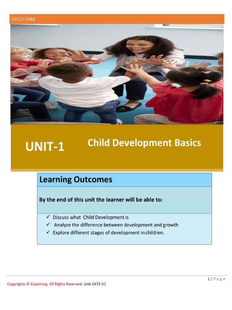 1677674907unit 1 Child Development Basics | PDF