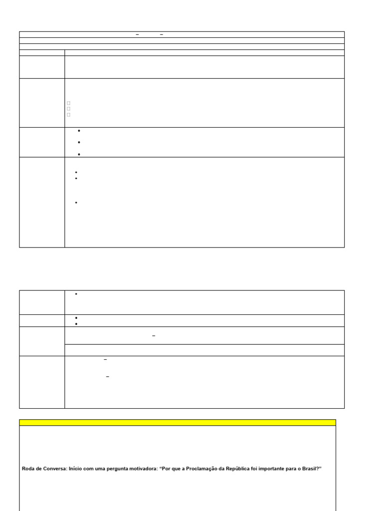 Modelo de Plano de Aula - História | PDF | Pedagogia | Brasil