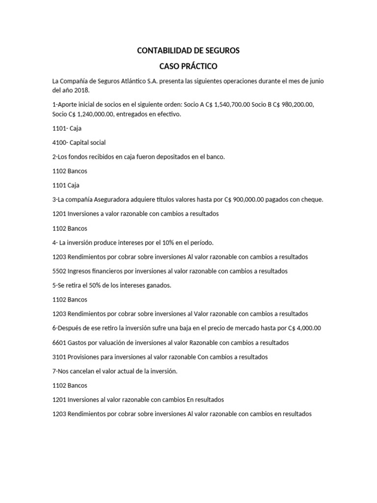 Contabilidad de Seguros | PDF | Seguro | Bancos