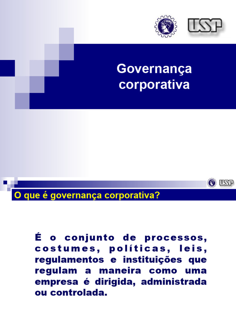Entenda a Governança Corporativa | PDF | Governança corporativa ...
