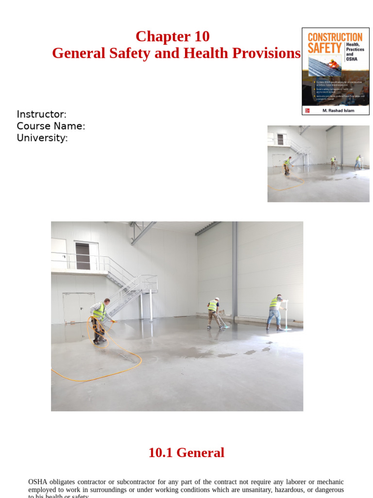 Chapter 10 General Safety and Health Provisions | PDF | Occupational ...