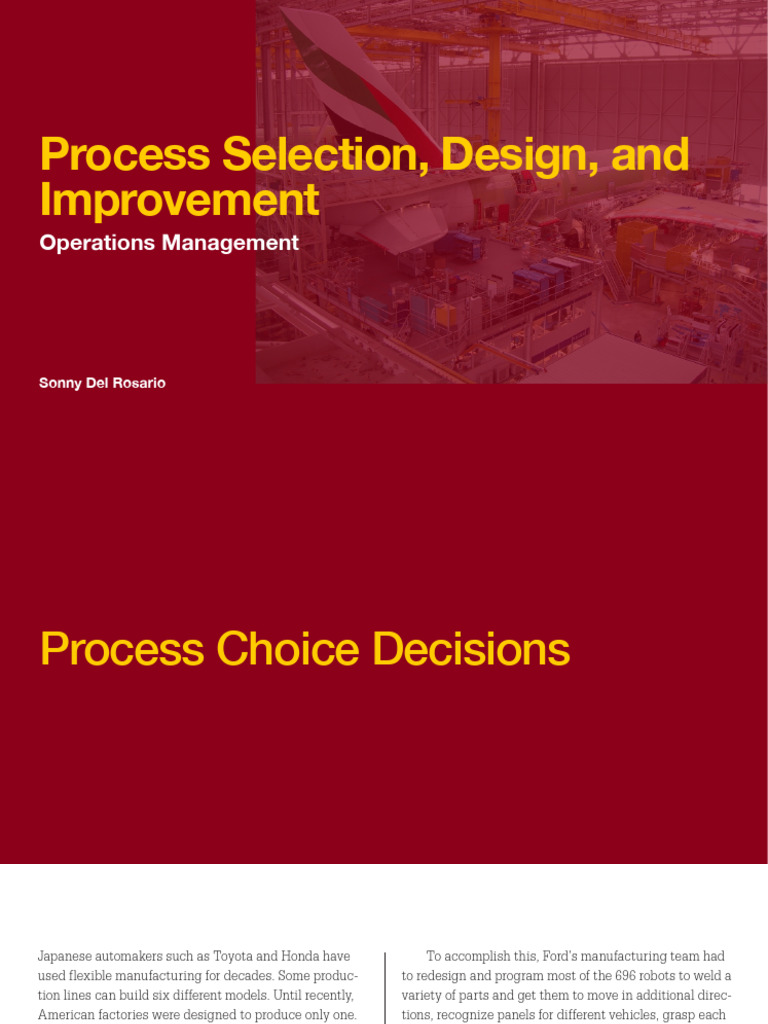 Process Selection and Value Stream Mapping | PDF
