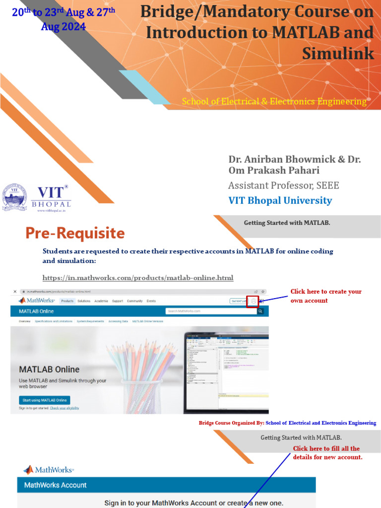 Introduction To MATLAB - Bridge Course 2024 | PDF | Matlab | Electronic ...