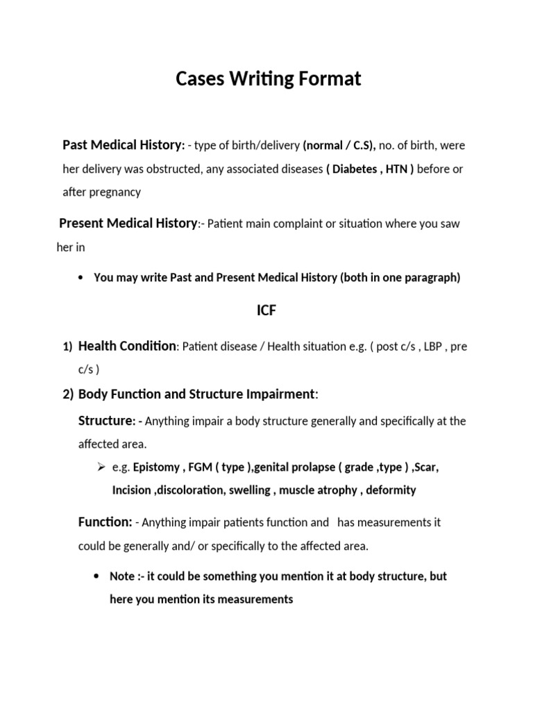 Medical Case Writing Guidelines | PDF | Edema | Clinical Medicine