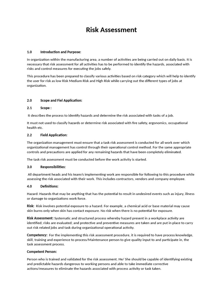 Risk Assessment | PDF | Risk | Risk Assessment