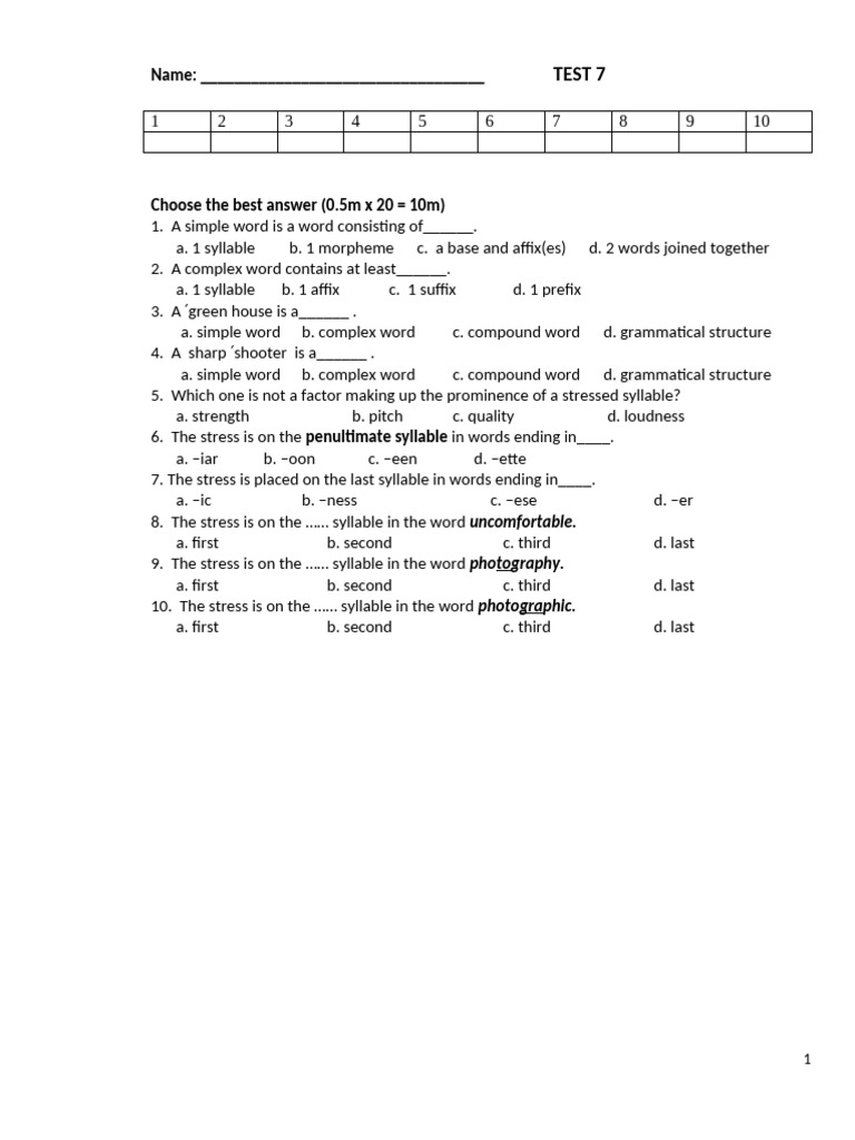 TEST 7 | PDF
