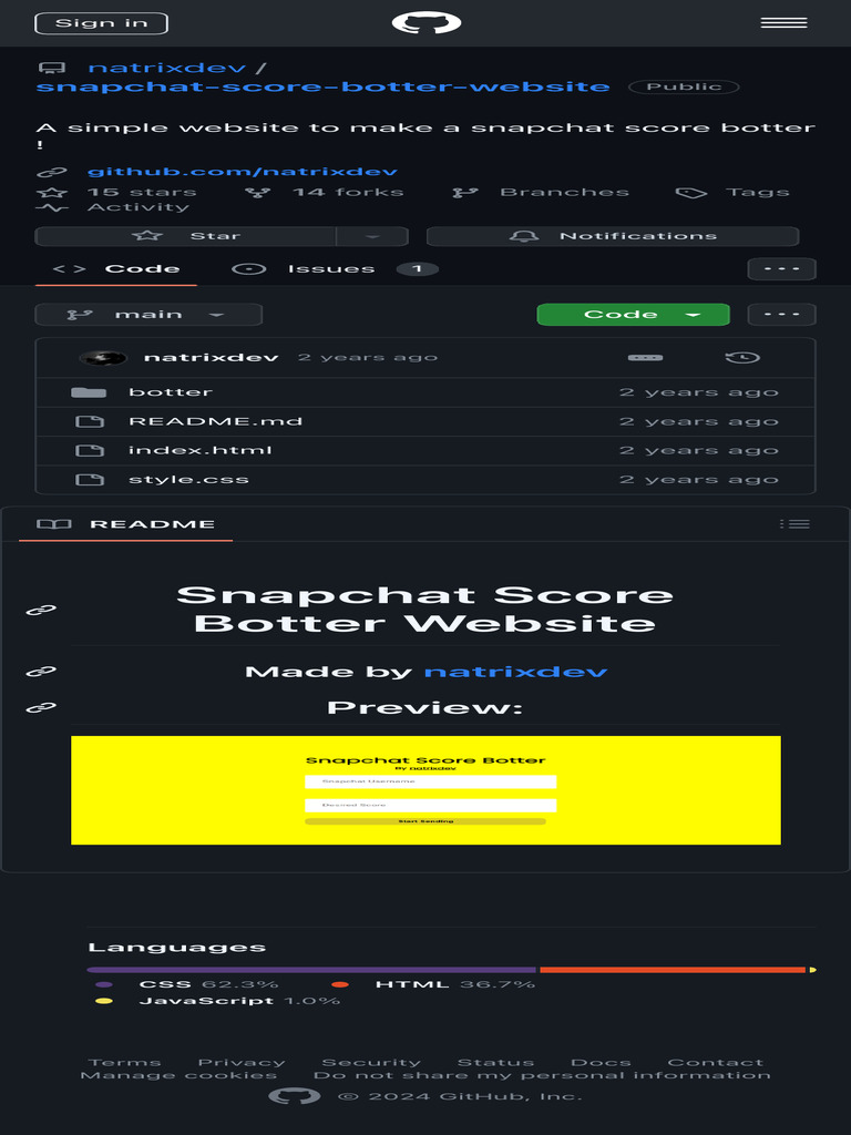 GitHub - Natrixdevsnapchat-Score-Botter-Website A Simple Website To ...
