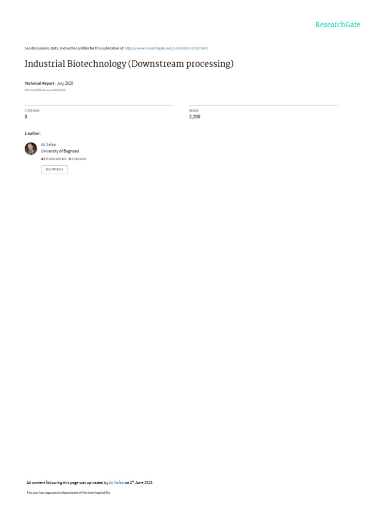 Downstreamprocessing | PDF | Chemistry | Separation Processes