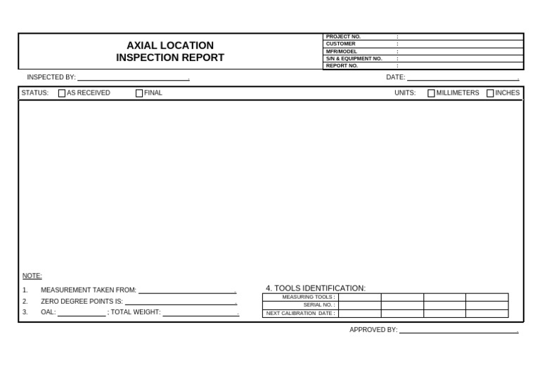 PRO-01FR-46 Rev.03 Form of Axial Location Report | PDF