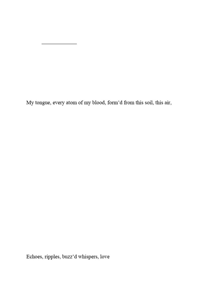 Detect Tempo From Song Of Myself Summary