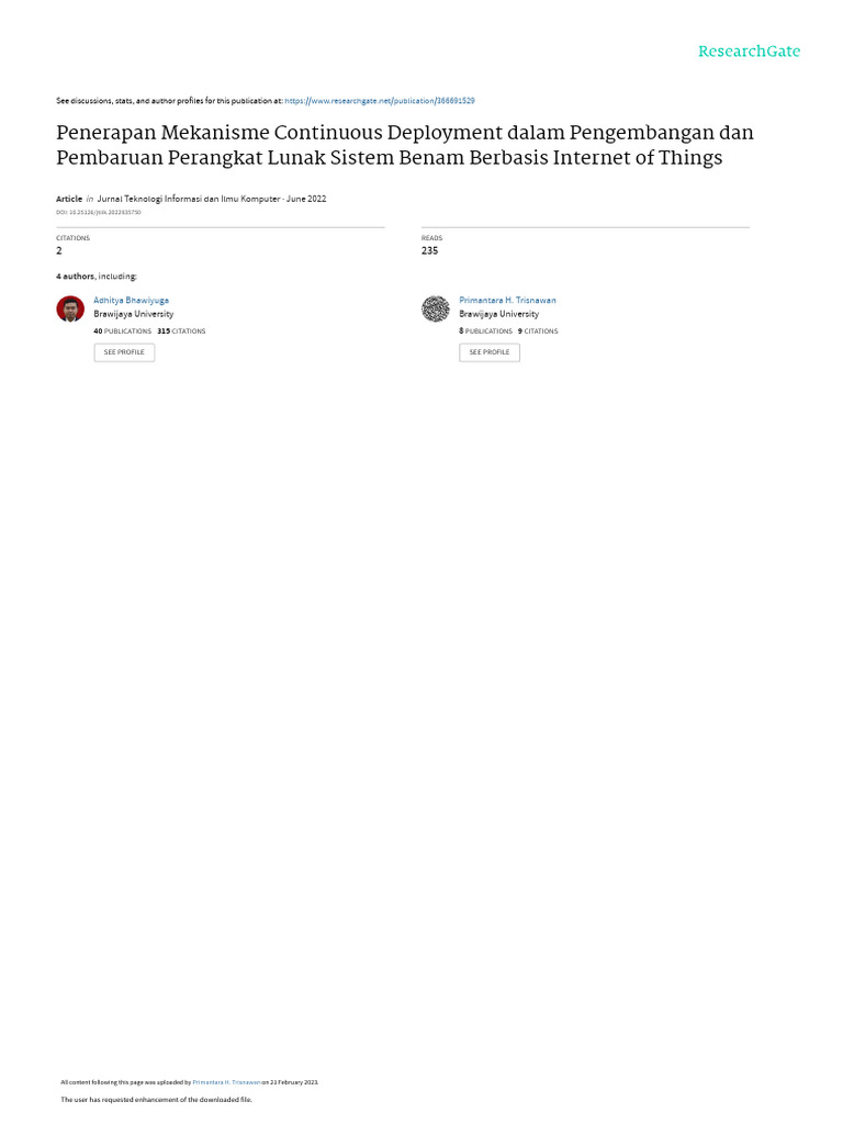 Penerapan Mekanisme Continuous Deployment Dalam Pe | PDF