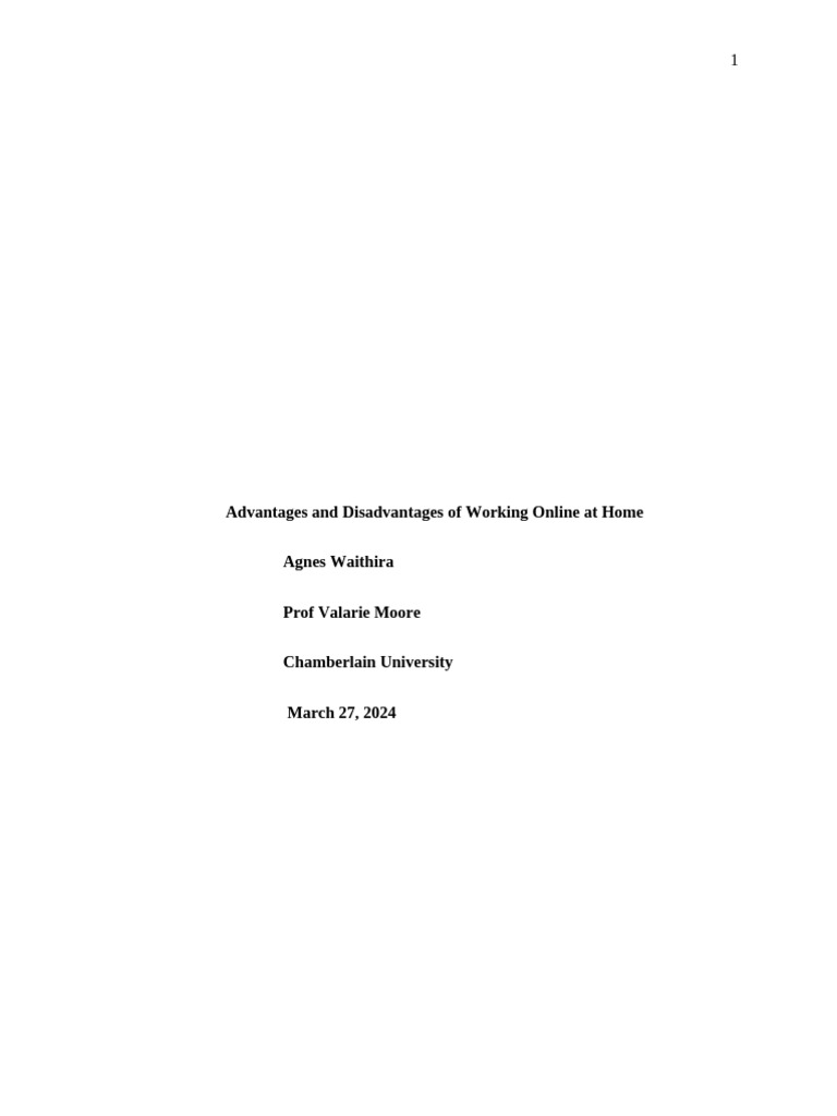 Advantages and disadvantages of working online at home pdf business
